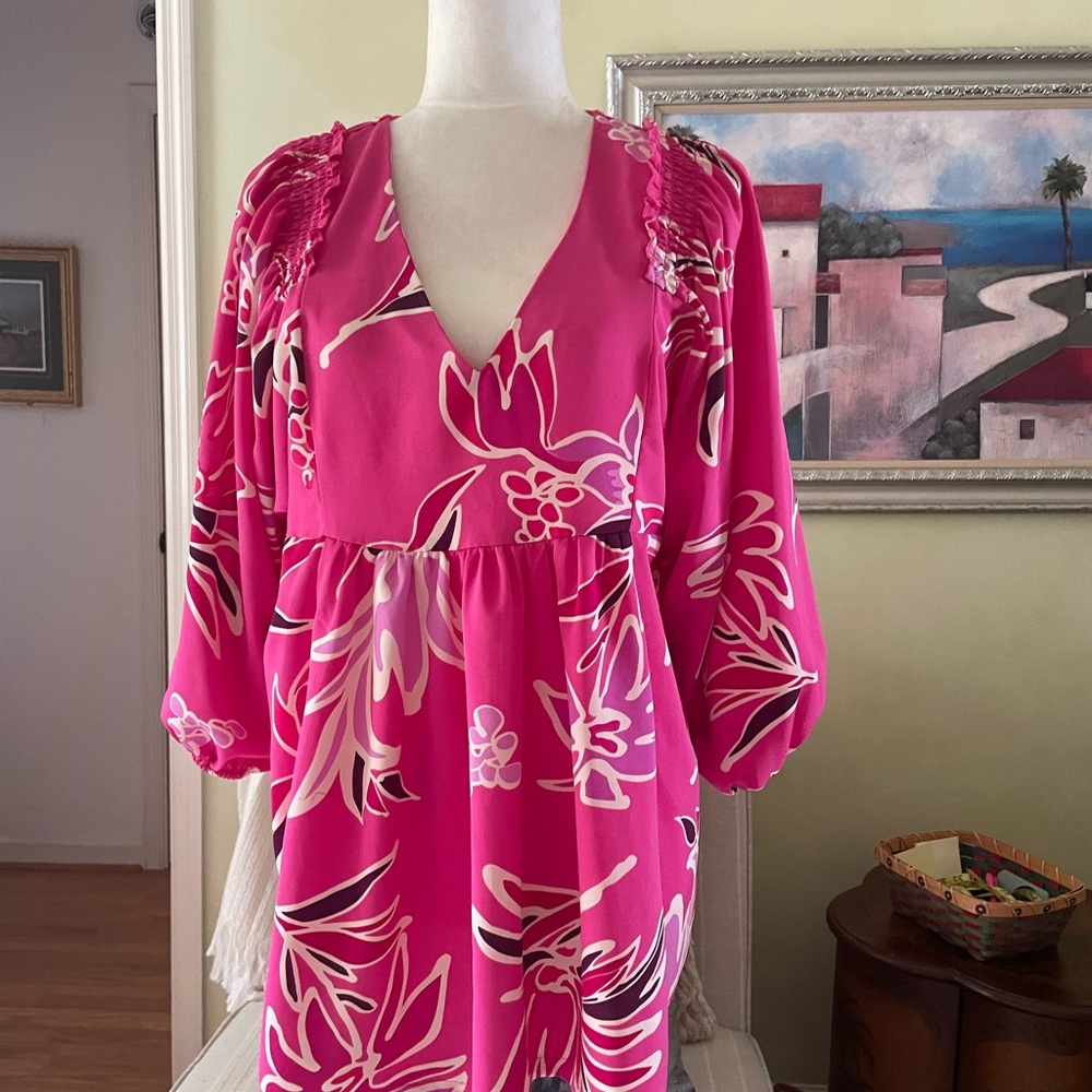 Pink Floral flowy top UMGEE size medium